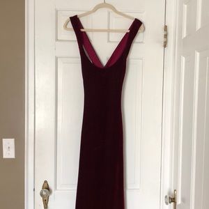 Vintage Armani red velvet gown